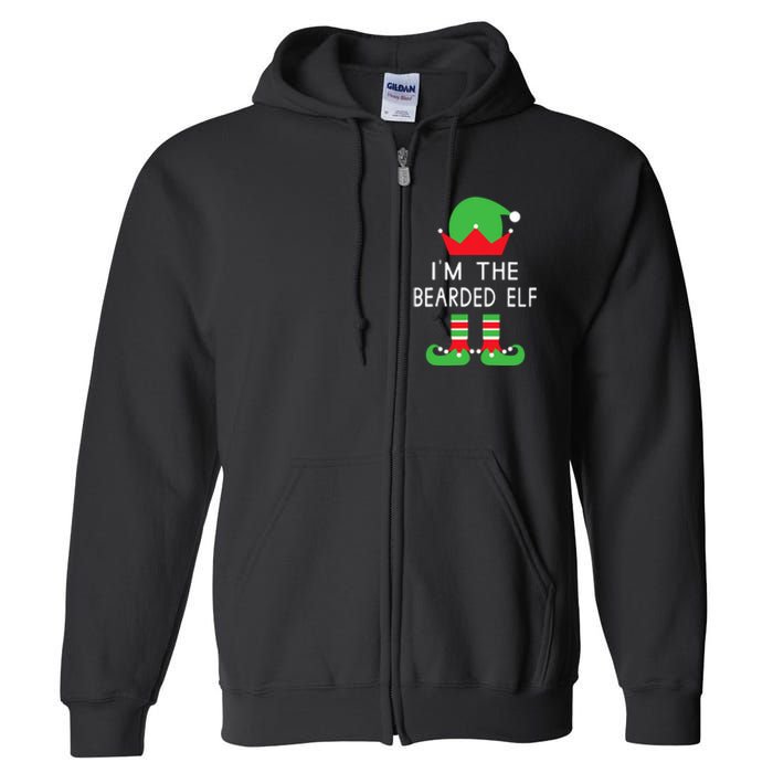 Im The Bearded Elf Funny Christmas Full Zip Hoodie