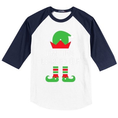 Im The Bearded Elf Funny Christmas Baseball Sleeve Shirt