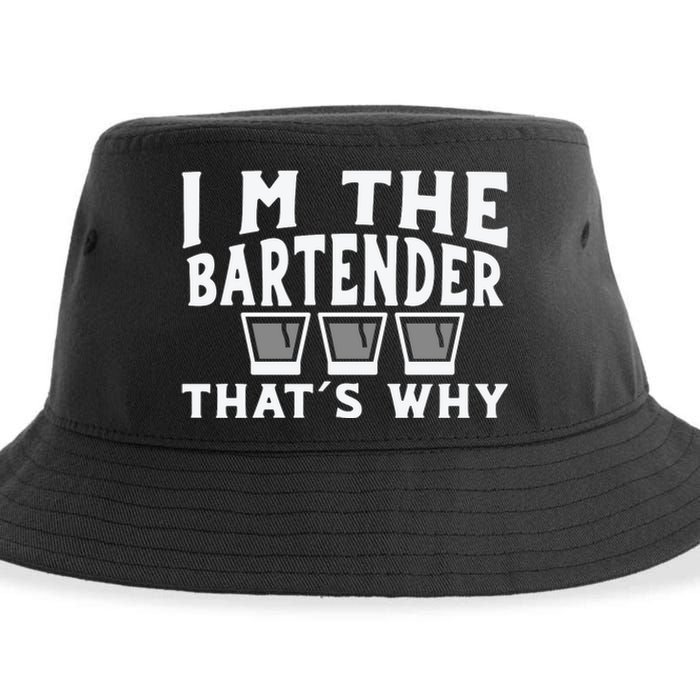 I'm The Bartender That’s Why Caps Shot Glasses Drinking Sustainable Bucket Hat