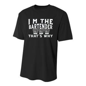 I'm The Bartender That’s Why Caps Shot Glasses Drinking Youth Performance Sprint T-Shirt