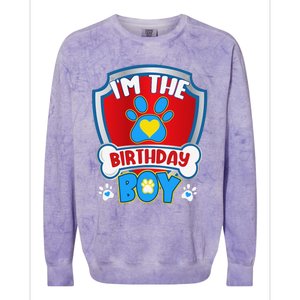 Im The Birthday Boy Dog Paw Family Matching Colorblast Crewneck Sweatshirt