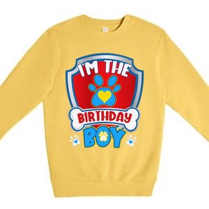 Im The Birthday Boy Dog Paw Family Matching Premium Crewneck Sweatshirt