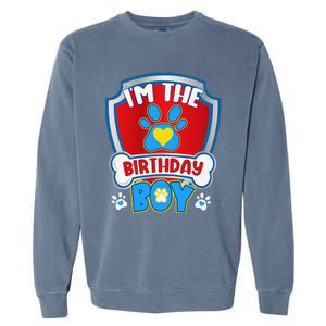 Im The Birthday Boy Dog Paw Family Matching Garment-Dyed Sweatshirt