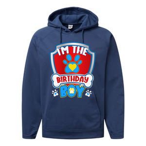 Im The Birthday Boy Dog Paw Family Matching Performance Fleece Hoodie