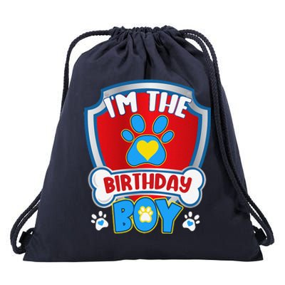 Im The Birthday Boy Dog Paw Family Matching Drawstring Bag