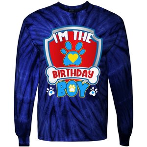 Im The Birthday Boy Dog Paw Family Matching Tie-Dye Long Sleeve Shirt