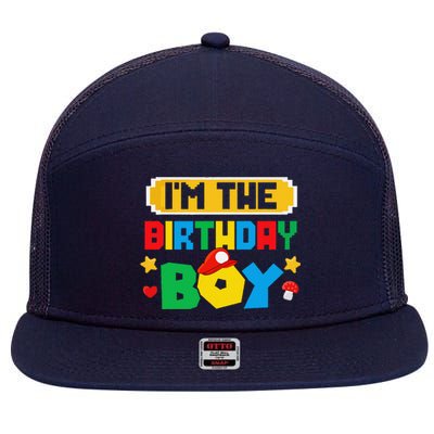 Im The Birthday Boy Game Gaming Family Matching 7 Panel Mesh Trucker Snapback Hat