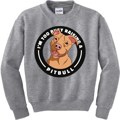 I'm Too Busy Raising A Pitbull Kids Sweatshirt