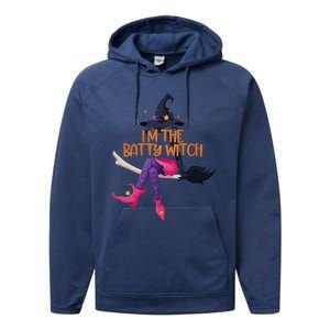 IM The Batty Witch Funny Halloween Costume Performance Fleece Hoodie