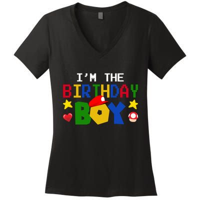 Im The Birthday Boy Game Gaming Gift Women's V-Neck T-Shirt