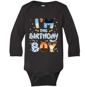 Im The Birthday Boy Dog Family Party Decorations Baby Long Sleeve Bodysuit