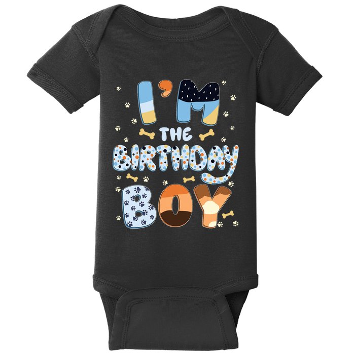 Im The Birthday Boy Dog Family Party Decorations Baby Bodysuit