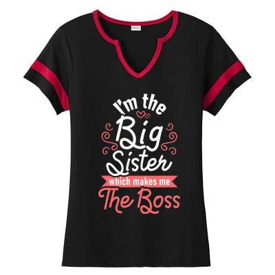 I'm The Big Sister Boss Adults Big Sisters Sibling Ladies Halftime Notch Neck Tee