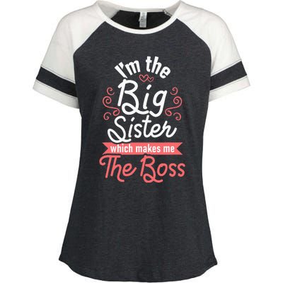 I'm The Big Sister Boss Adults Big Sisters Sibling Enza Ladies Jersey Colorblock Tee