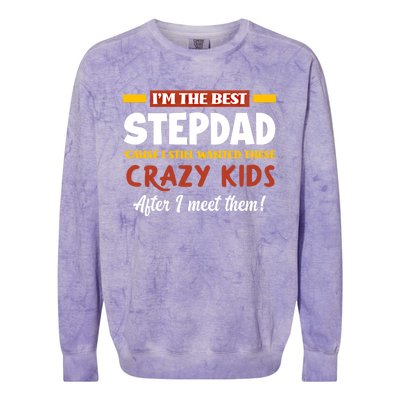 Im The Best Stepdad Father In Law Funny Stepgiftfather Gift Colorblast Crewneck Sweatshirt