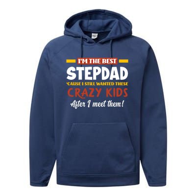 Im The Best Stepdad Father In Law Funny Stepgiftfather Gift Performance Fleece Hoodie