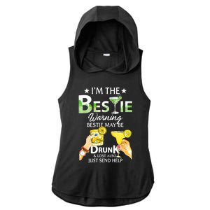 I'm The Bestie Warning Bestie May Be Drunk And Lost Also Cool Gift Ladies PosiCharge Tri-Blend Wicking Draft Hoodie Tank