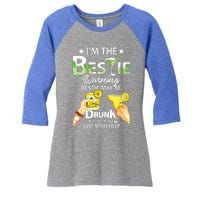 I'm The Bestie Warning Bestie May Be Drunk And Lost Also Cool Gift Women's Tri-Blend 3/4-Sleeve Raglan Shirt