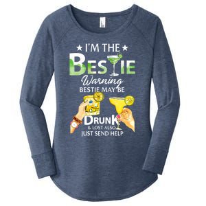 I'm The Bestie Warning Bestie May Be Drunk And Lost Also Cool Gift Women's Perfect Tri Tunic Long Sleeve Shirt