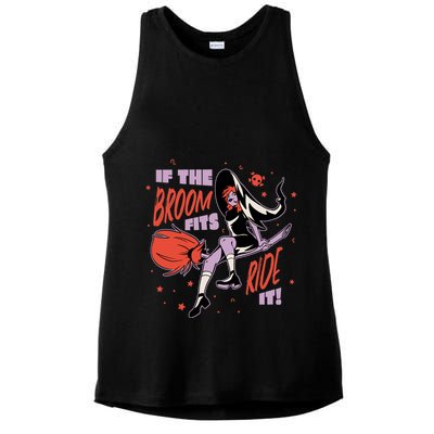 If The Boom Fits Ride It Halloween Witch Ladies PosiCharge Tri-Blend Wicking Tank