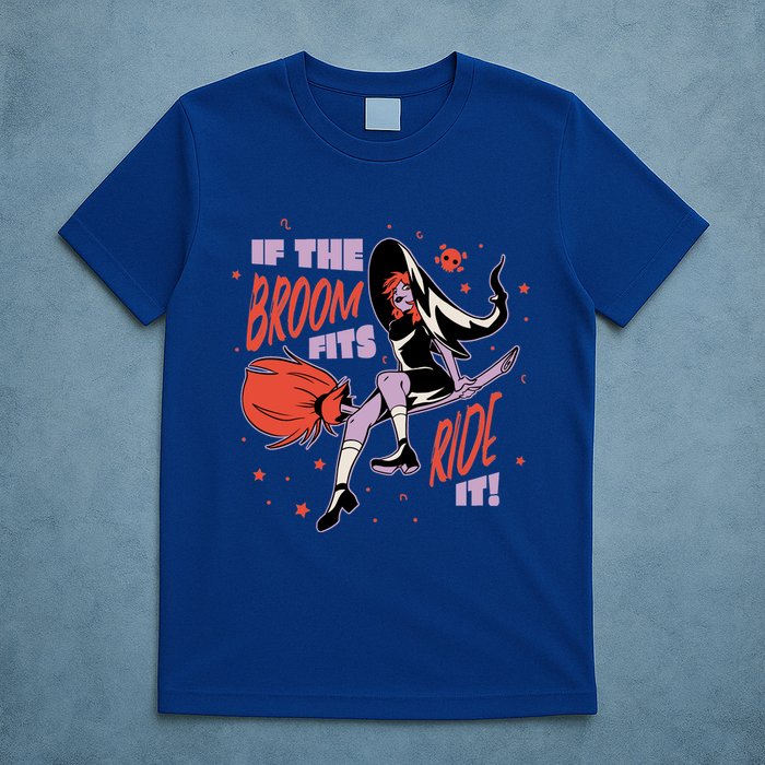 If The Boom Fits Ride It Halloween Witch T-Shirt