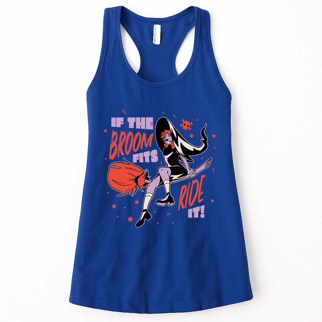 If The Boom Fits Ride It Halloween Witch Womens Tank Top