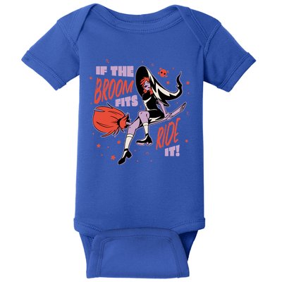 If The Boom Fits Ride It Halloween Witch Baby Bodysuit
