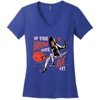 If The Boom Fits Ride It Halloween Witch Women's V-Neck T-Shirt