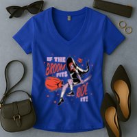 If The Boom Fits Ride It Halloween Witch Women's V-Neck T-Shirt