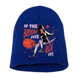 If The Boom Fits Ride It Halloween Witch Short Acrylic Beanie