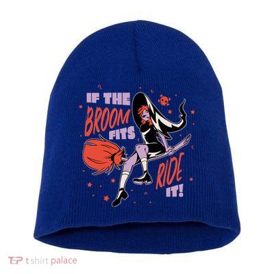 If The Boom Fits Ride It Halloween Witch Short Acrylic Beanie