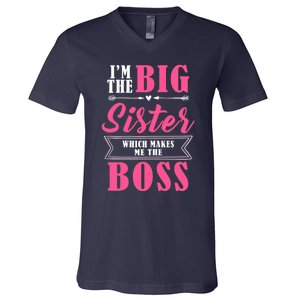 I'm The Big Sister Which Makes Me The Boss Girl V-Neck T-Shirt