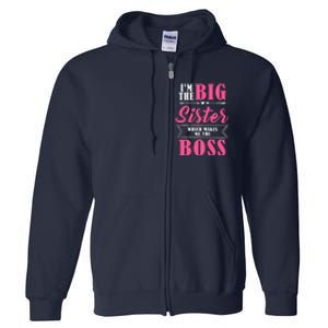 I'm The Big Sister Which Makes Me The Boss Girl Full Zip Hoodie