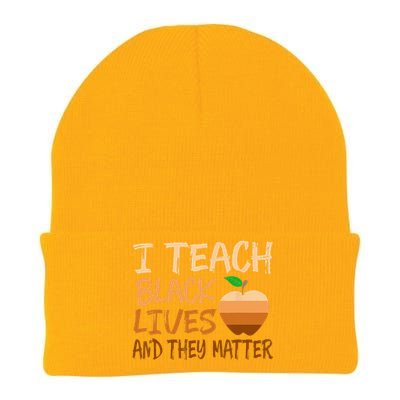 I Teach Black Lives Matter Juneteenth Black History Teacher Knit Cap Winter Beanie