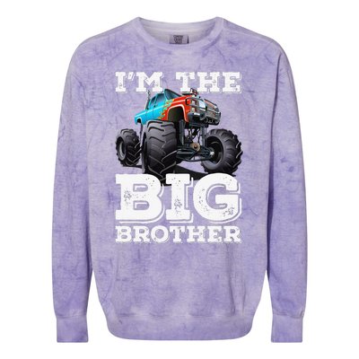 I'm The Big Brother Funny Monster Truck Colorblast Crewneck Sweatshirt