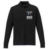 I'm The Big Brother Funny Monster Truck Performance Long Sleeve Polo