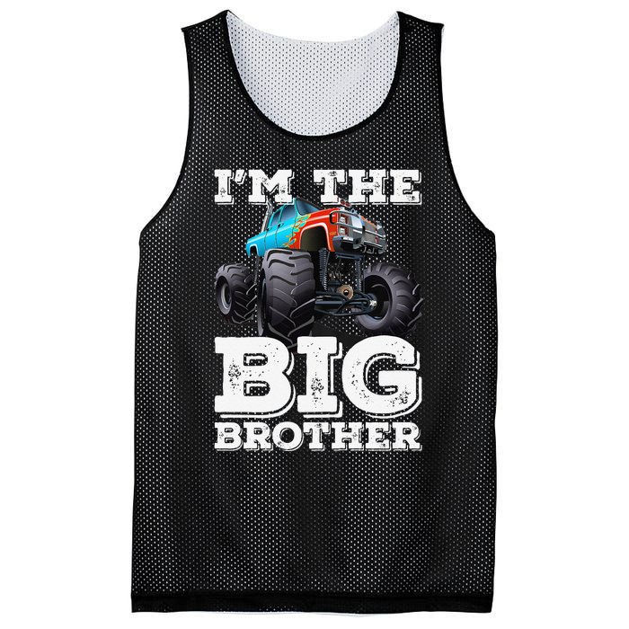 I'm The Big Brother Funny Monster Truck Mesh Reversible Basketball Jersey Tank