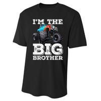 I'm The Big Brother Funny Monster Truck Performance Sprint T-Shirt