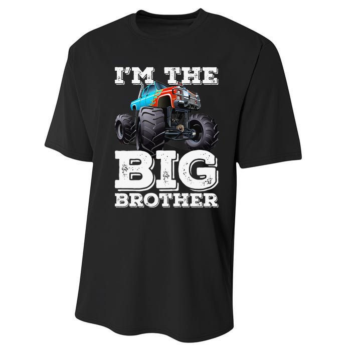 I'm The Big Brother Funny Monster Truck Performance Sprint T-Shirt