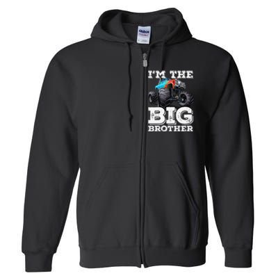 I'm The Big Brother Funny Monster Truck Full Zip Hoodie