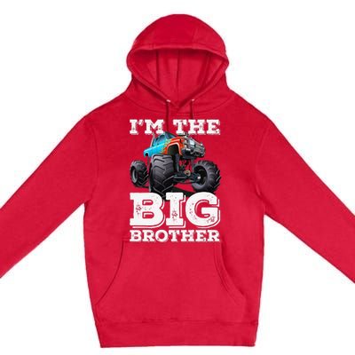 I'm The Big Brother Funny Monster Truck Premium Pullover Hoodie