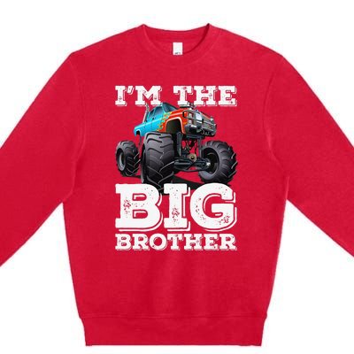 I'm The Big Brother Funny Monster Truck Premium Crewneck Sweatshirt