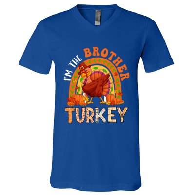 Im The Brother Turkey Thanksgiving Family Dabbing Turkey Great Gift V-Neck T-Shirt