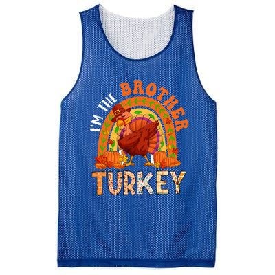 Im The Brother Turkey Thanksgiving Family Dabbing Turkey Great Gift Mesh Reversible Basketball Jersey Tank