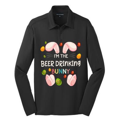 I'm The Beer Ing Bunny Funny Matching Family Easter Day Gift Silk Touch Performance Long Sleeve Polo