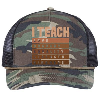 I Teach Black History Celebrate Black History Juneteenth Cute Gift Retro Rope Trucker Hat Cap