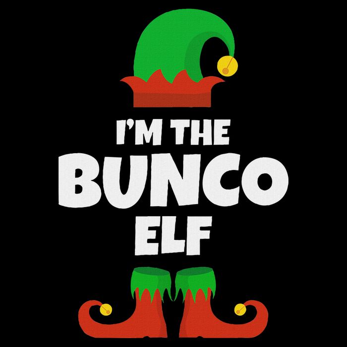 IM The Bunco Elf Family Pajama Christmas Funny Bunko Player Flexfit Unipanel Trucker Cap