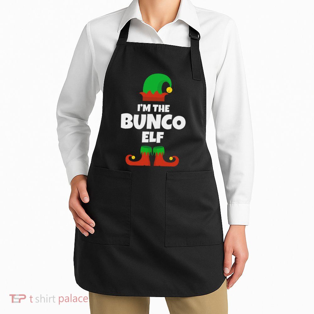 IM The Bunco Elf Family Pajama Christmas Funny Bunko Player Apron