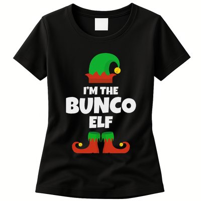 IM The Bunco Elf Family Pajama Christmas Funny Bunko Player Womens T-Shirt