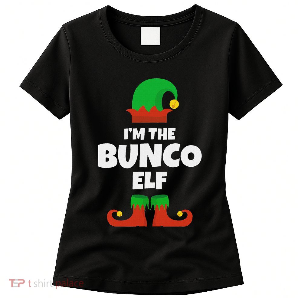 IM The Bunco Elf Family Pajama Christmas Funny Bunko Player Womens T-Shirt